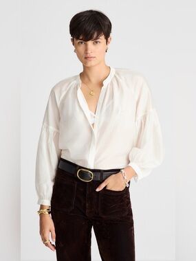 NWT MADEWELL Shirred Balloon Sleeve Top size women’s extra large